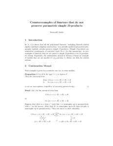 Counterexamples of functors that do not preserve parametric simple Ω-products Kazuyuki Asada 1