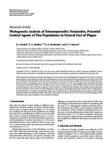 Phylogenetic Analysis of Entomoparasitic Nematodes, Potential Control Agents of Flea Populations in Natural Foci of Plague