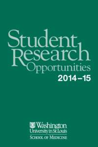 Student esearch ROpportunities 2014 –15