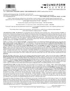 Bio information: CURLEW Title: A BEAUTIFUL WESTERN SADDLE / THE HARDWOOD CD + DVD (Cuneiform RuneCuneiform publicity/promotion dept.: faxemail: joyce [-at-] cuneiformrecords.com (Pr