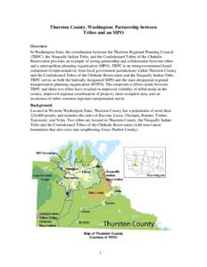 Thurston County, Washington: Partnership between Tribes and an MPO