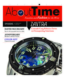 Function and Fashion for the Wrist 2013 INSIDE / SPRING ISSUE #2  DAVID MCCREADY