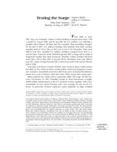 Testing the Surge  Testing the Surge Stephen Biddle, Jeffrey A. Friedman,
