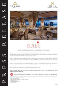 Soleil Press Release - English