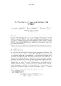 WWVService discovery and negotiation with COWS 1