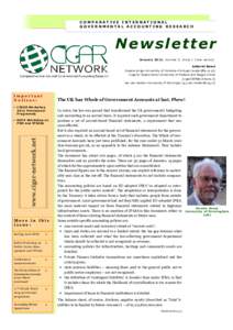 COMPARATIVE INTERNATIONAL GOVERNMENTAL ACCOUNTING RESEARCH Newsletter January 2012, Volume 3, Issue 1 (new series) Editorial Board