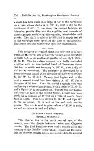 234  Bulletin No. 20, Washington Geological Survey a shaft has been sunk on a slope of 45 to the northwest on a vein whose strike is NE., with a dip to the