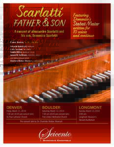 Scarlatti  father & son A concert of Alessandro Scarlatti and his son, Domenico Scarlatti