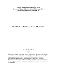 Stock Market Volatility and the Great Moderation