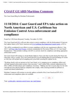 [removed]2014: Coast Guard and EPA take action on North American and U.S. Caribbean Sea Emission Control Area enforcement and compliance « Coast…  COAST GUARD Maritime Commons The Coast Guard Blog for Maritime