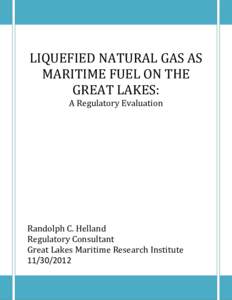 LIQUEFIED NATURAL GAS AS MARITIME FUEL ON THE GREAT LAKES: