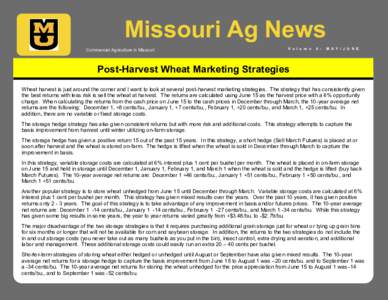 Missouri Ag News Commercial Agriculture in Missouri V o l u m e  8 -