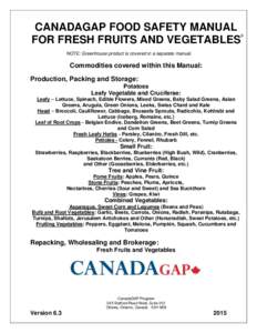 CanadaGAP Fruit and Vegetable ManualENG