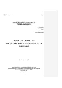 EAEVE Barcelona Evaluation Issue 1  EUROPEAN SYSTEM OF EVALUATION OF