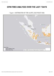 Chart context menu:52 GFW-FIRES ANALYSES OVER THE LAST 7 DAYS Figure 1: DISTRIBUTION OF FIRE ALERTS, SOUTHEAST ASIA