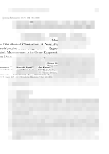 Genome Informatics 16(2): 183–Mass Distributed Clustering: A New Algorithm for Repeated Measurements in Gene Expression Data