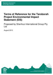 Terms of Reference for Taroborah Project for an Environmental Impact Statement (EIS)