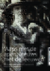 ‘Diereninspecteur’ Frits Portielje met aapje in 1931. ‘Aaps met de apen, leeuws