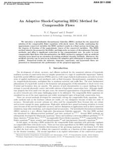 An Adaptive Shock-Capturing HDG Method for Compressible Flows