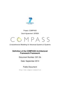 Project: COMPASS Grant Agreement: Comprehensive Modelling for Advanced Systems of Systems  Definition of the COMPASS Architectural