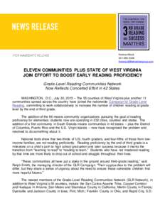 Norman BlackELEVEN COMMUNITIES PLUS STATE OF WEST VIRGINIA JOIN EFFORT TO BOOST EARLY READING PROFICIENCY