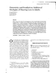 Ototoxicity and Irradiation:  Additional Etiologies of Hearing Loss in Adults