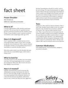 WCB Fact Sheet - Frozen Shoulder