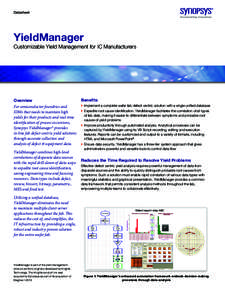 Datasheet  YieldManager Customizable Yield Management for IC Manufacturers  Overview