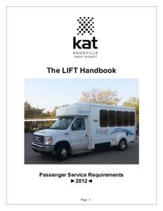 The LIFT Handbook  Passenger Service Requirements ►2012◄  Page -1-