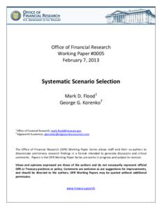 Microsoft Word - OFR Working Paper 5 Systematic Scenario Selection