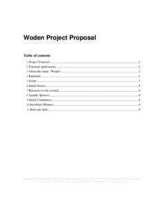 Woden Project Proposal Table of contents 1 Project Proposal................................................................................................................. 2