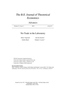 No-Trade in the Laboratory