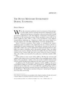 ARTICLES  THE DUTCH MONETARY ENVIRONMENT