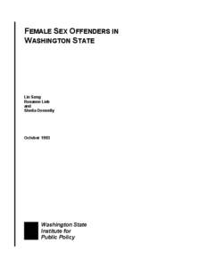 Female Sex Offenders in Washington State - Full Report