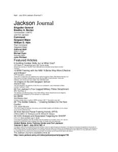 April - July 2014 Jackson Journal 1  April - July 2014 Jackson Journal Brigadier General