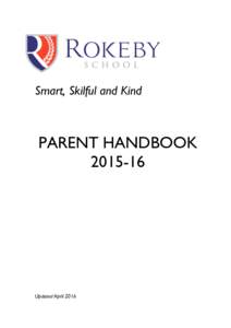 Smart, Skilful and Kind  PARENT HANDBOOKUpdated April 2016