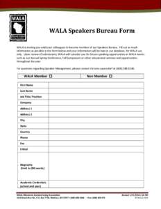 Microsoft Word - Speakers Bureau Form