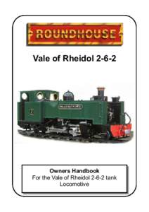Vale of RheidolOwners Handbook For the Vale of Rheidoltank Locomotive