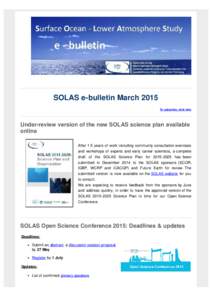 SOLAS e-bulletin Issue March 2015