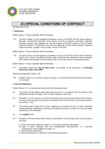 (C) SPECIAL CONDITIONS OF CONTRACT (22 DecemberDefinitions Delete Clause 1.15 and substitute with the following 1.15