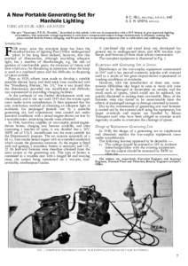 A new portable generating set for manhole lighting -POEEJ Vol 44 Apr 1951
