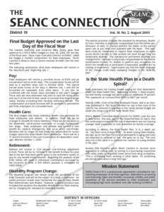 THE  SEANC CONNECTION District 19  Vol. 10, No. 2, August 2003