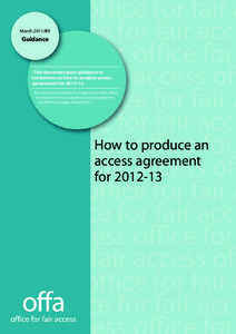 March[removed]Guidance This document gives guidance to institutions on how to produce access