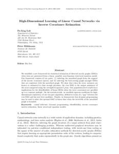 Journal of Machine Learning Research3105  Submitted 11/13; Revised 5/14; PublishedHigh-Dimensional Learning of Linear Causal Networks via Inverse Covariance Estimation