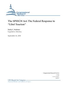 The SPEECH Act: The Federal Response to 