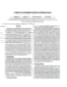 A Multi-View Probabilistic Model for 3D Object Classes Min Sun1* 1 2  Hao Su1,3*
