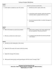 Reset Form  Cartoon Analysis Worksheet