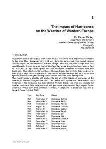 3 The Impact of Hurricanes on the Weather of Western Europe