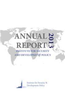 2013  ANNUAL REPORT  INSTITUTE FOR SECURITY