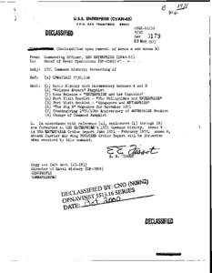 U.S.S. ENTERPRISE (CVAN-65) F.P.O. SAN FRANCISCO[removed]DECLASSIFIED